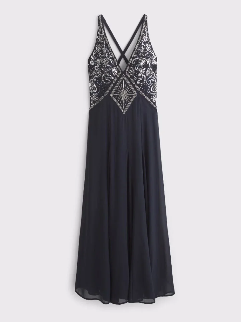 Abercrombie Beaded Plunge Maxi Dress - XL Tall